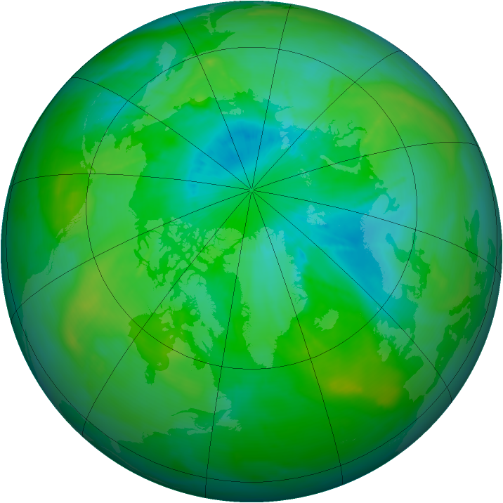 Arctic ozone map for 22 August 2015